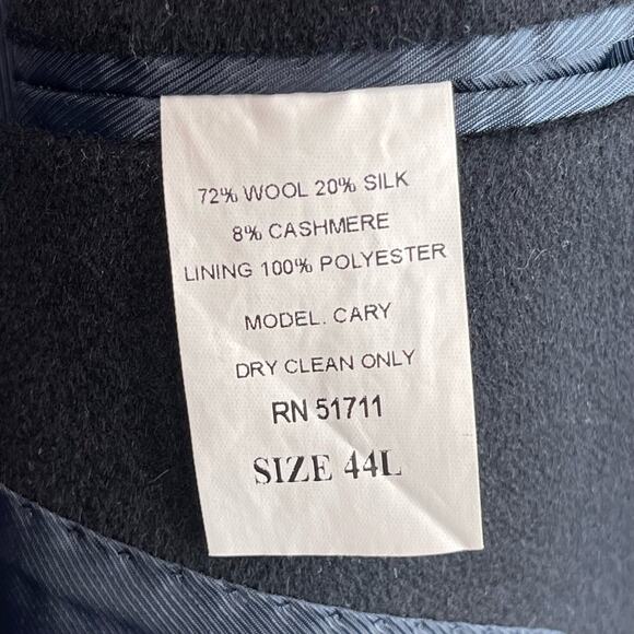 T. Harris London Mens Sport Coat 44 L Navy Blue Wool Cashmere - Picture 9 of 10